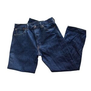 Levi Strauss Co 501 Men's Dark Wash Button Fly Denim Jeans 36x32